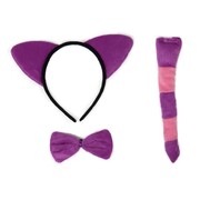 Cheshire Cat Costume Accessory Set Headband Tail Bow Tie