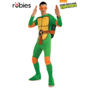 TMNT Teenage Mutant Ninja Turtles Adult Michelangelo Costume XL – Jumpsuit, Shell, Mask, Elbow & Knee Pads