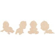 Plywood Baby Shape Shower Favours Scatters Pk 24