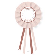 Rose Gold Customisable Happy Birthday Rosette Badge