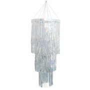 Holographic Fringed Tinsel Hanging Chandelier Decoration