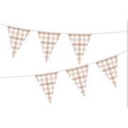 White Sand Gingham Bunting Pennant Banner 3.9m
