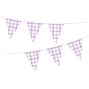 Pastel Purple Gingham Paper Bunting Banner 3.9m