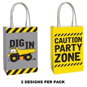 Construction Party Paper Loot Bags with Handles (Pk 8)