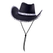 Black Cowboy Black Hat with Silver Sequins
