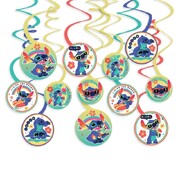 Lilo & Stitch Hanging Swirl Decorations Pk 12