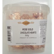 Rose Gold Chocolate Hearts 500g (approx 50 hearts in jar)