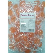 Flat Orange Orange Flavour Lollipops 1kg (Approx. 125 Lollipops)