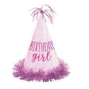 Pink Glitter Birthday Girl Party Hat (Pk 1) 