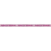 Glitz Pink Foil Banner 21 (3.6m) Pk 1 