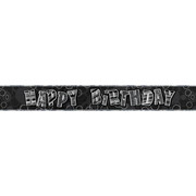 Glitz Black Happy Birthday Foil Banner (3.6m) Pk 1