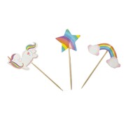 Unicorn & Rainbows Cupcake Topper Picks Pk 24
