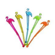 Plastic Flamingo Swizzle Sticks Drink Stirrers 15cm Pk 50