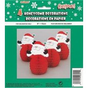 Mini Santa Honeycomb Decoration 6in Pk4