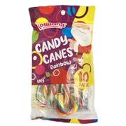 Christmas Rainbow Tutti Frutti Candy Canes 12g (Pk 10)
