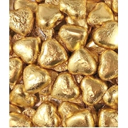 Wrapped Chocolate Hearts Gold 500g