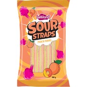 Sour Straps Peach Rings Lollies 160gm