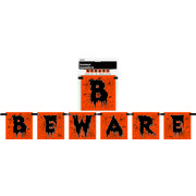 Halloween Beware Block Banner (1m) Pk 1