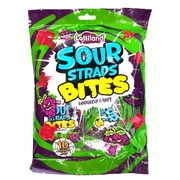 Halloween Sour Straps Bites Ghoulish Grape Lollies 200g │Pack 10 Sour Candy