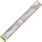 Girl 1st Birthday Foil Banner (3.65m) Pk 1