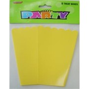 Yellow Cardboard Party Treat Boxes Pk 8