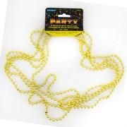 Necklace Gold Bead 32in Pk4 