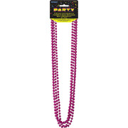 Hot Pink Bead Necklace (32in) Pk 4 