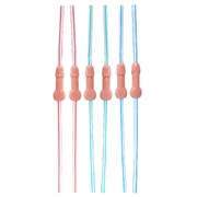 Novelty Willy Sipping Straws Pack of 6 Bendable Party Straws Hens Night
