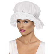 White Victorian Bonnet Mop Cap Pk 1 (MOP CAP ONLY)