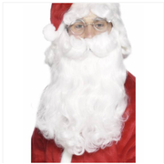 Christmas Deluxe White Santa Beard (38cm) Pk 1 (BEARD ONLY)