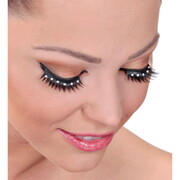 Black Spiked False Eyelashes with Diamantes 1 Pair - Adhesive Included 14+