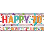 Happy 70th Birthday Foil Banner (2.7m) Pk 1