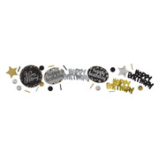 Black & Gold Birthday Scatters Confetti (Bulk Value Pack) 34g Pk 1