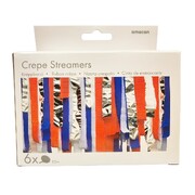 Patriotic Red White Silver Blue Streamer Kit 6 x 10m Rolls