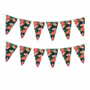 Flamingo Floral Hawaiian Pennant Flag Bunting Banner (6m)