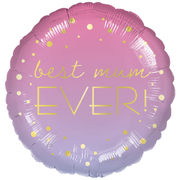 Ombre Best Mum Ever Mother's Day Foil Balloon (43cm-17in)