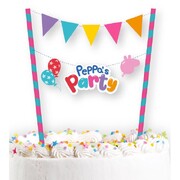 Peppa's Party Peppa Pig Bunting Cake Topper