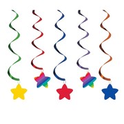 Rainbow Party Dizzy Dangler Decorations Pk 5