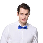 Blue Satin Bow Tie Costume Accessory