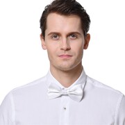 White Satin Bow Tie Costume Accessory