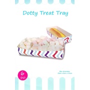 Blue & Red Zig Zag Cardboard Hot Dog Trays (Pk 6)