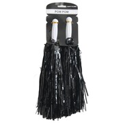 Black Metallic Cheerleader Pom Poms (Pk 2)