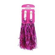 Pink Metallic Cheerleader Pom Poms Pk 2