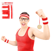 Red Head and Wristband Set (3 Pieces) Pk 1