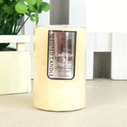 Beige Amber Vanilla Scented Pillar Candle (5cm x 7.5cm) Pk 1