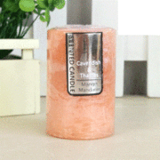 Apricot Colour Mandarin & Mango Scented Pillar Candle (5cm x 7.5cm) Pk 1
