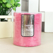 Hot Pink Wild Peony & Muguet Scented Pillar Candle (7cm x 7.5cm) Pk 10