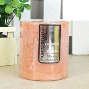 Apricot Colour Mango & Mandarin Scented Pillar Candle (7cm x 7.5cm) Pk 1