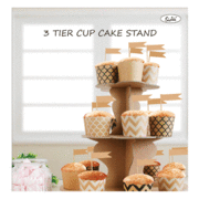 Kraft Brown Paper 3 Tier Cupcake Stand Pk 1