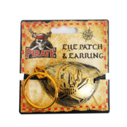 Gold Pirate Earring & Eye Patch Pk 1